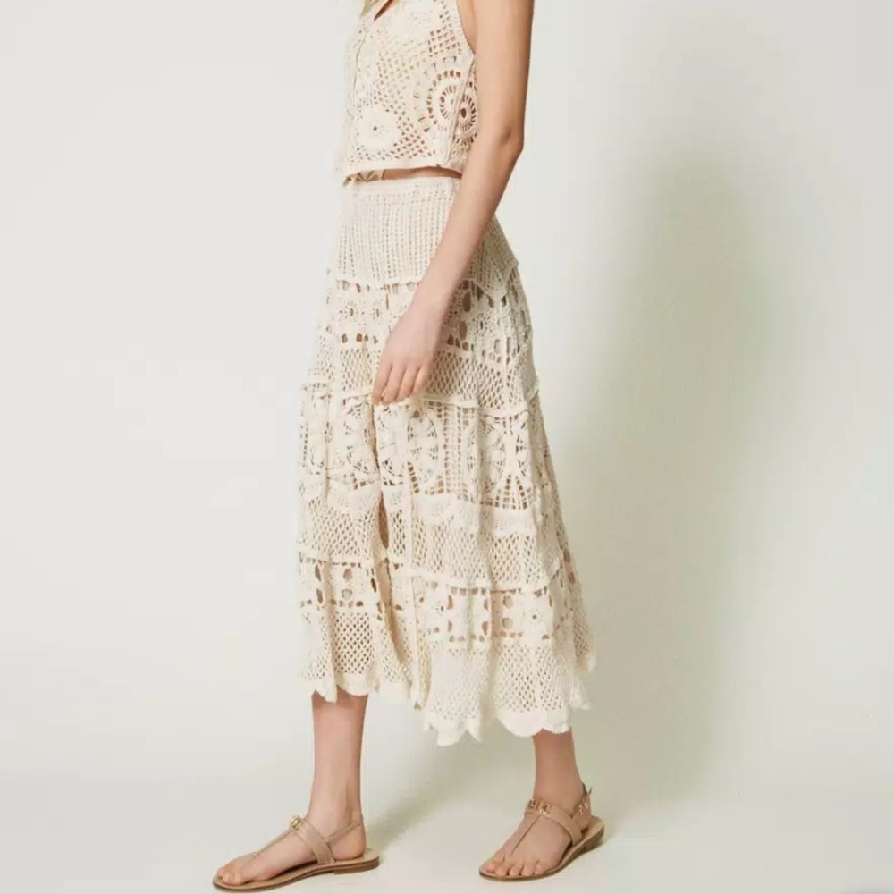 Twinset Milano Crochet Skirt